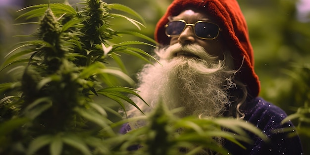 Papai Noel colhendo maconha no Natal