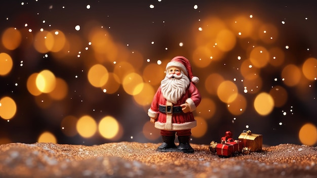 Papai Noel com árvore de Natal na Noite da Temporada de Natal