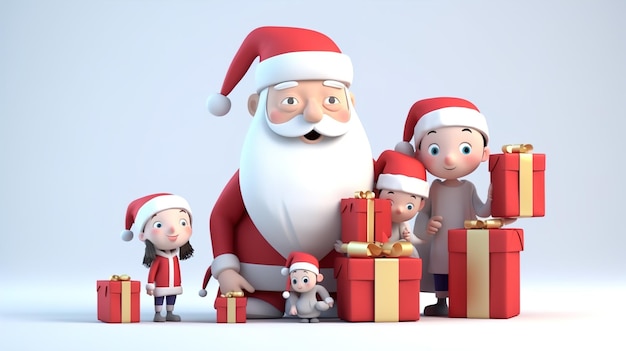 Papai Noel com um saco enorme entregando presentes na queda de neve Feliz Natal Ilustração de cartaz de Natal sazonal