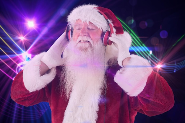 Papai Noel gosta de alguma música contra o design de símbolo de música gerado digitalmente