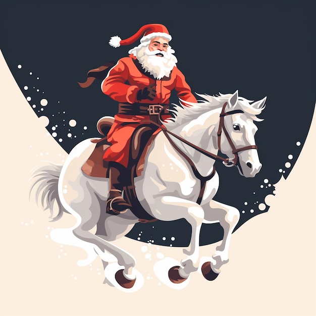 Papai Noel no vetor de cavalo