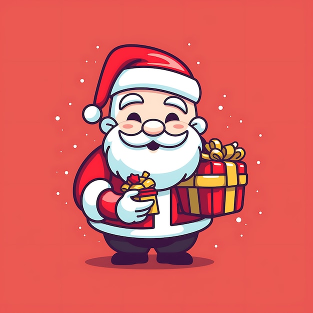 Papai Noel personagem de desenho animado Feliz Natal Engraçado Feliz bonito Papai Noel Férias de Inverno