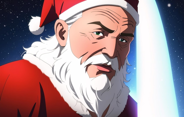 Papai Noel Retrato de homem idoso em fantasia de Papai Noel Generative AI