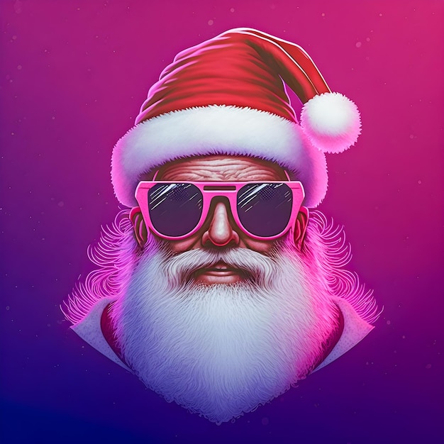 Papai Noel rosa vintage retrô