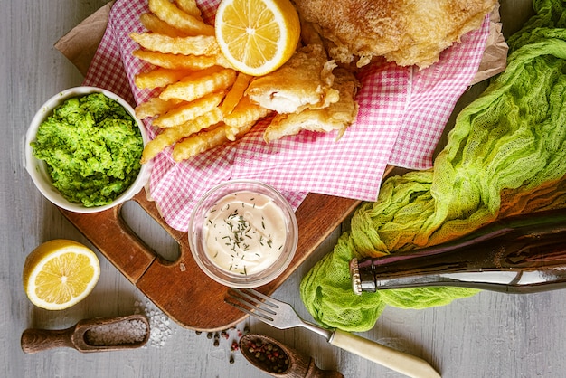 Papas fritas y comida tradicional inglesa