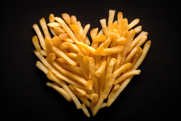 Papas fritas corazón IA generativa