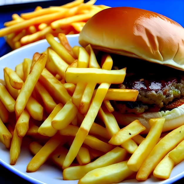 Papas fritas cortadas a mano