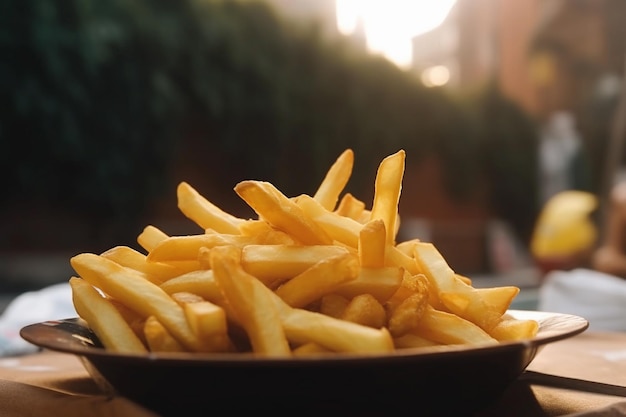 Papas fritas crujientes y crujientes fastfood generative ai