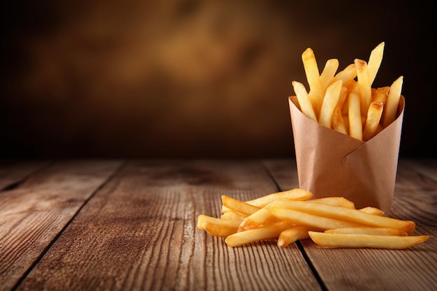 Papas fritas crujientes y crujientes fastfood generative ai