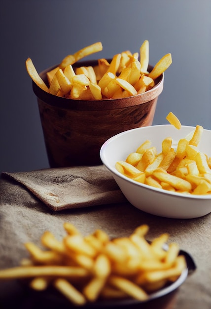 Papas fritas doradas crujientes