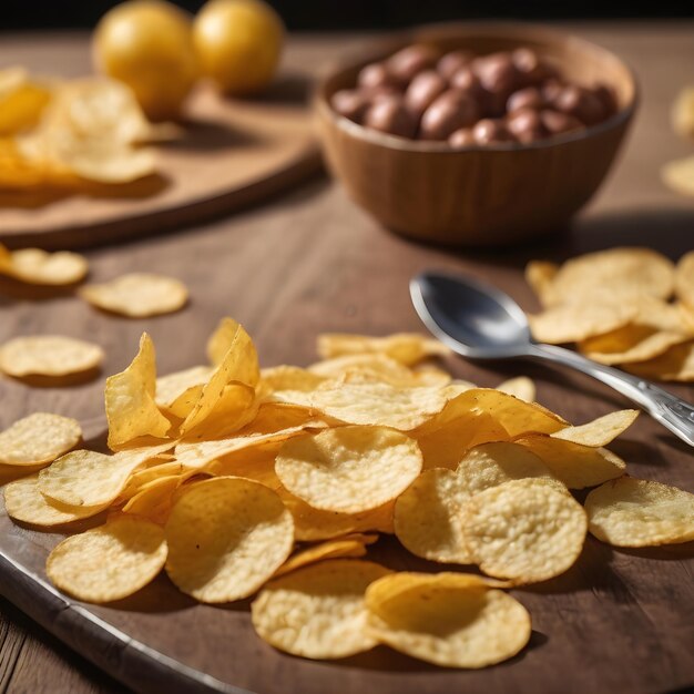 Foto los papas fritas de fondo muy deliciosos