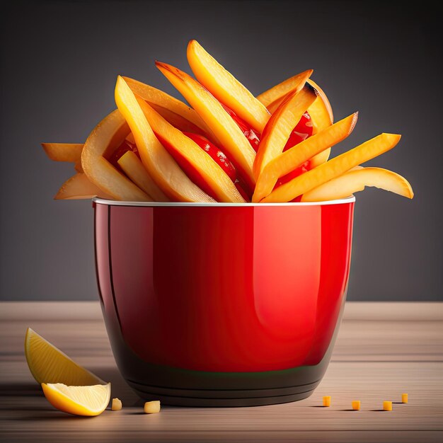 Papas fritas con ketchup