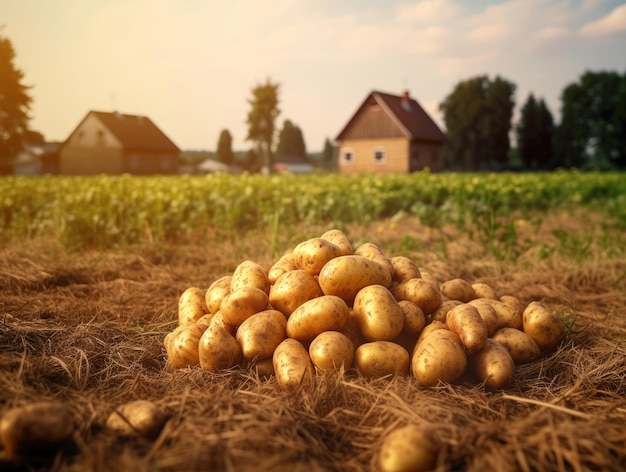 Papas jóvenes en el campo