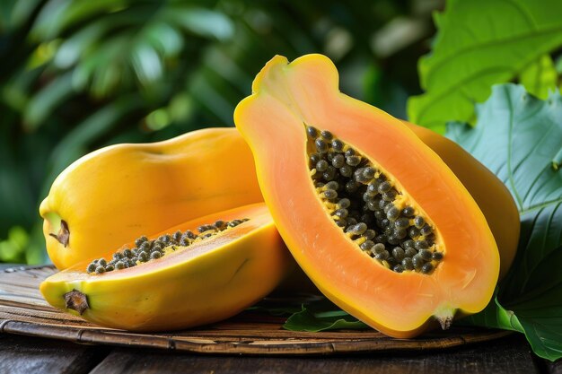 papaya de color amarillo y sabor tropical