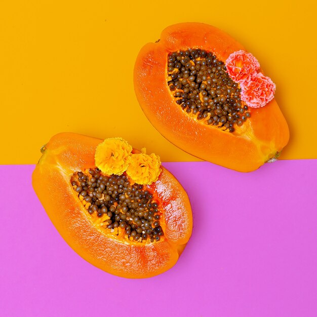 Papaya Fresh Minimal Tropical Vegan Concept