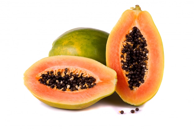 Papaya Fruta En Blanco