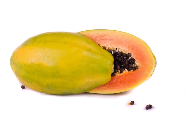 Papaya Fruta En Blanco