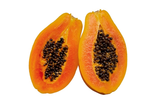 Papaya halbiert Draufsicht