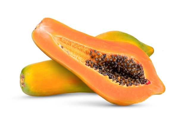 Papaya isoliert auf weißem Hintergrund