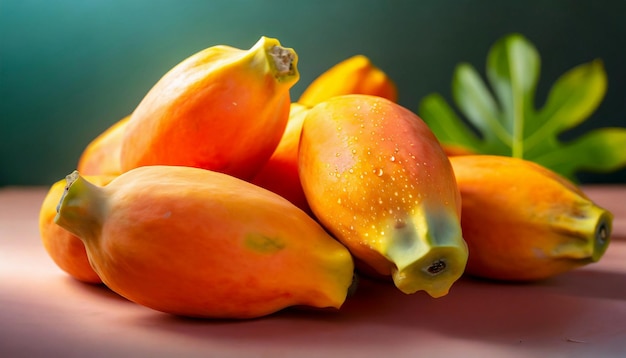 Papaya madura sobre una mesa Fruta exótica Comida tropical jugosa