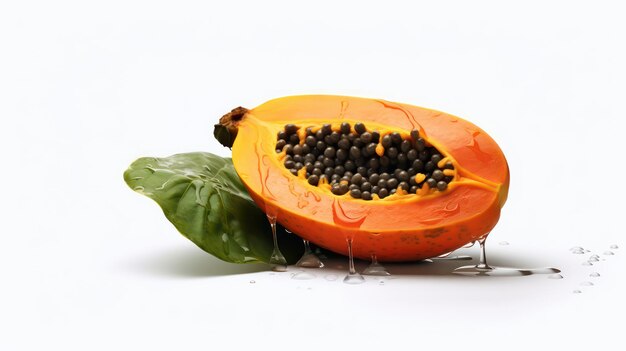 Papaya mit weißem Hintergrund