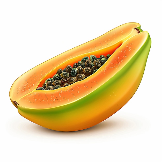 una papaya que ha sido cortada por la mitad