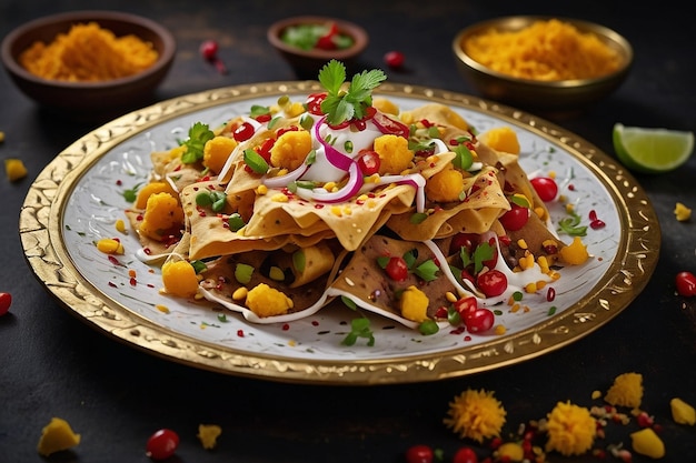 Papdi Chaat verlockende Präsentation