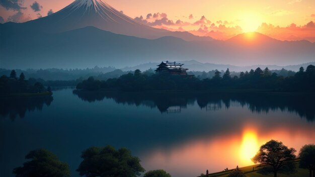 Foto papéis de parede da montanha e do lago