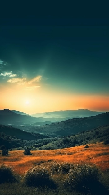 Papéis de parede do pôr do sol sobre as montanhas