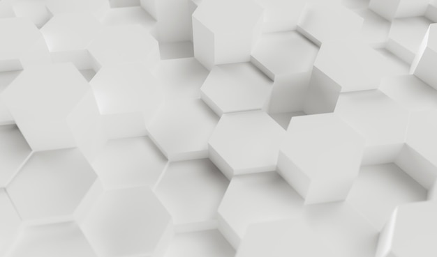 Foto papel abstrato fundo branco hexágono - renderização em 3d - ilustração