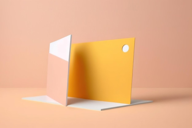 Un papel amarillo y naranja con la palabra "on it" en la parte inferior.