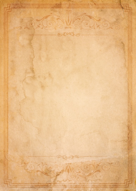 Papel antigo com moldura vintage modelada - em branco para o seu design