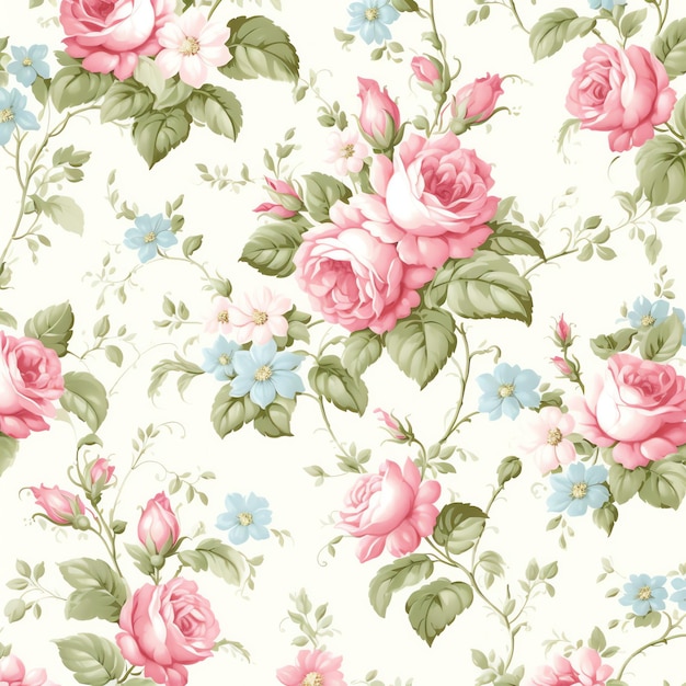 Papel antigo floral Cottagecore papel digital vintage