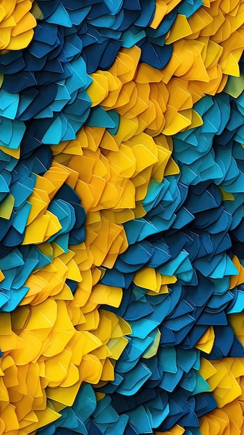 Un papel azul y amarillo con un fondo azul que dice 'azul'