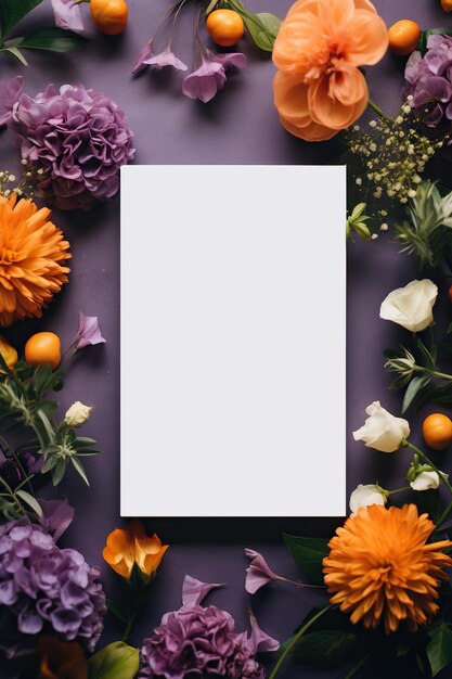 Foto un papel en blanco adornado con encantadoras flores y delicadas decoraciones generative ai