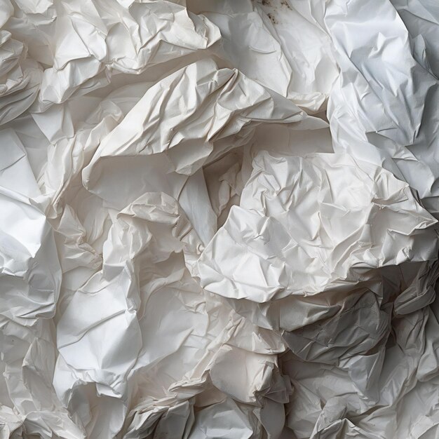 Papel blanco arrugado como fondo Textura de papel arrugado