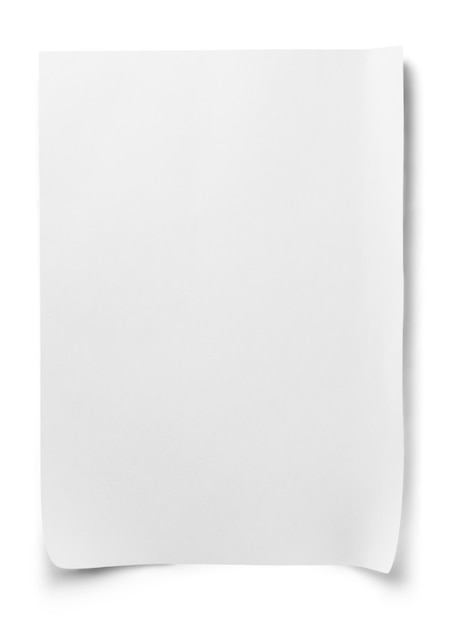 Papel en blanco blanco, aislado