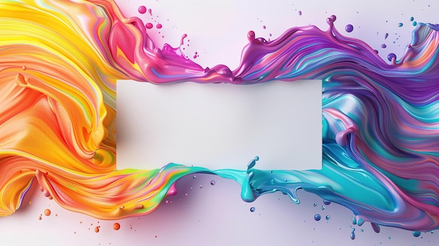 Papel blanco con pinturas de colores