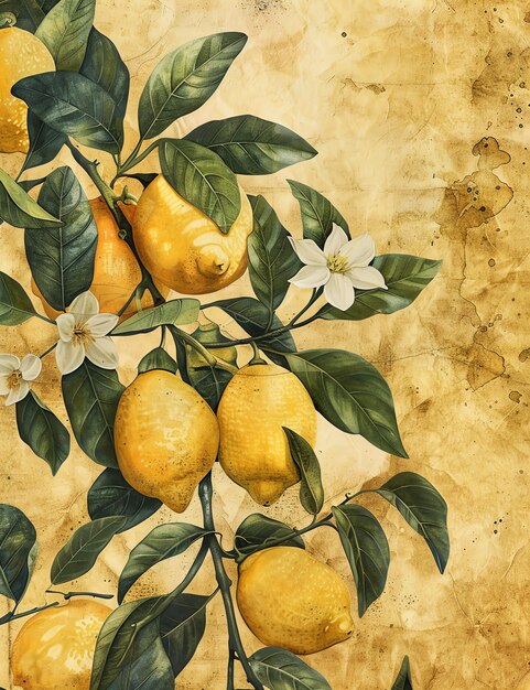 papel de borde de limones