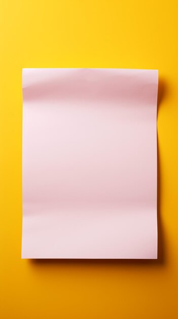 Papel branco em branco sobre um fundo amarelo brilhante pronto para sua criatividade Papel de parede vertical para celular