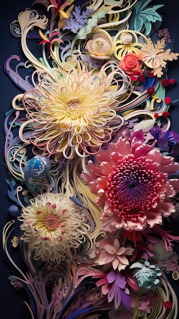 Foto papel de colores fondo de flores patrón floral