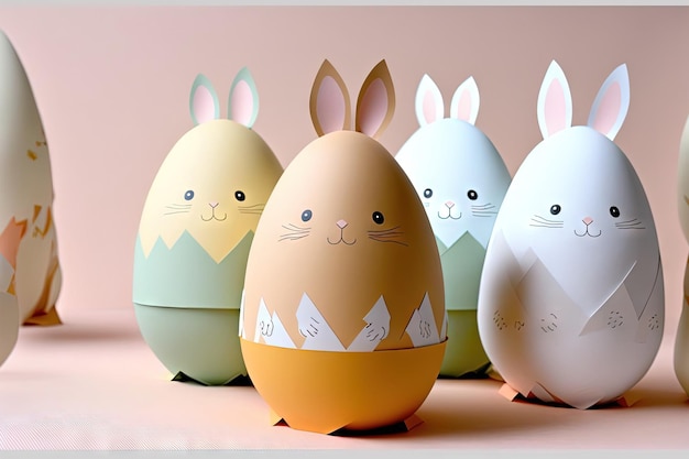 Papel de conejito DIY Huevos de Pascua Concepto de Pascua