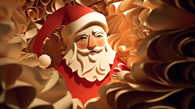 papel cortado arte santa claus