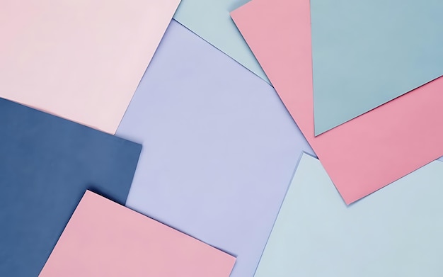 Papel de cor azul e rosa pastel com fundo plano geométrico