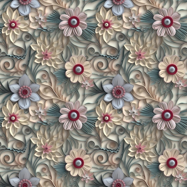 papel de cor pastel arte floral botânico sem costura padrão