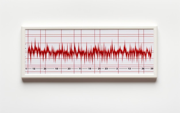 Papel de ECG em fundo branco