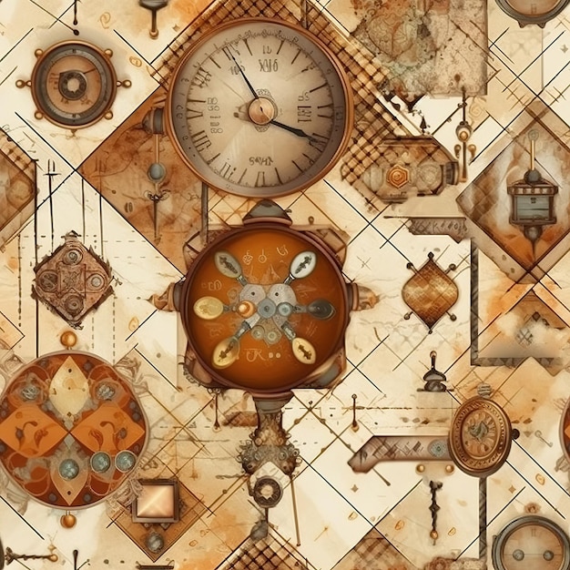 Papel de livro de recortes rústico steampunk