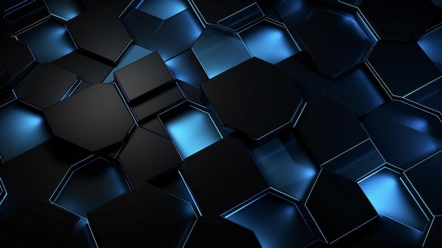 Foto papel de parede 3d hexagonal preto
