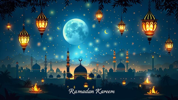 Papel de parede 3D para Ramadan e Eid alFitr lanterna de parede lua