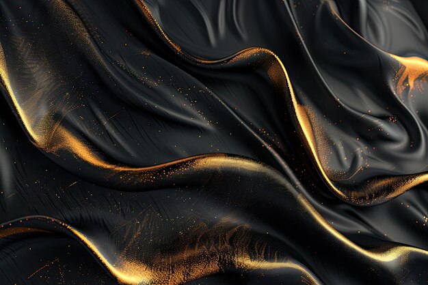 Papel de parede abstrato 3D dourado escuro e preto